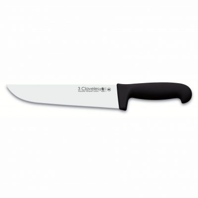 Cuchillo de Carnicero 3 Claveles 1284 de 20 cm con mango negro de polipropileno esterilizable a 135ºC