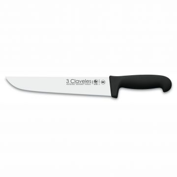 Cuchillo de Carnicero 3 Claveles 1285 de 22 cm con mango negro de polipropileno esterilizable a 135ºC