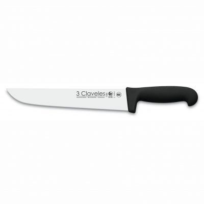 Cuchillo de Carnicero 3 Claveles 1285 de 22 cm con mango negro de polipropileno esterilizable a 135ºC