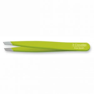 Pinza de Depilar Sesgada Verde 9cm - 3 Claveles 12275 - Cuchillalia