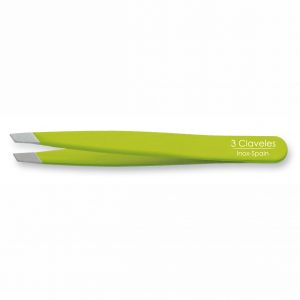 Pinza de Depilar Sesgada Verde 9cm - 3 Claveles 12275 - Cuchillalia