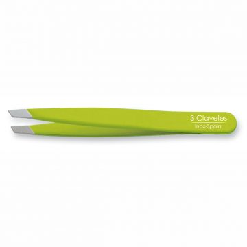 Pinza de Depilar Sesgada Verde 9cm – 3 Claveles 12275 – Cuchillalia