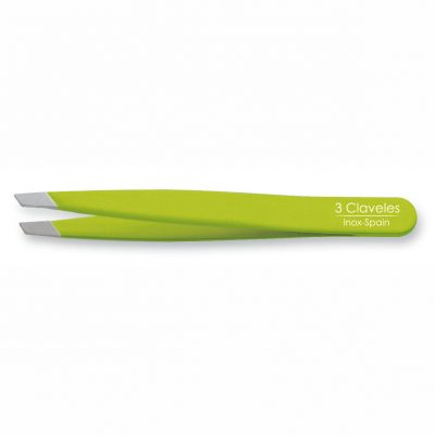 Pinza de Depilar Sesgada Verde 9cm - 3 Claveles 12275 - Cuchillalia