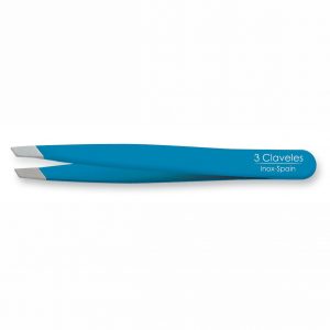 Pinza de Depilar Sesgada Azul 9cm - 3 Claveles 12277 - Cuchillalia