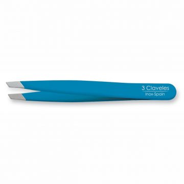 Pinza de Depilar Sesgada Azul 9cm – 3 Claveles 12277 – Cuchillalia