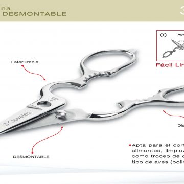 Tijera de cocina desmontable 3 Claveles 00409 Características