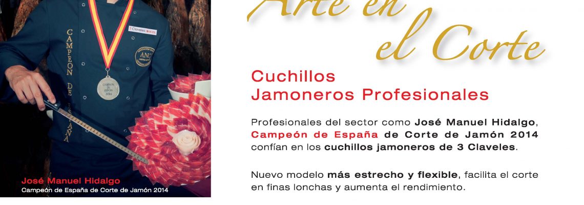 Cuchillo Jamonero Alveolado 3 Claveles 964 POM de 29cm