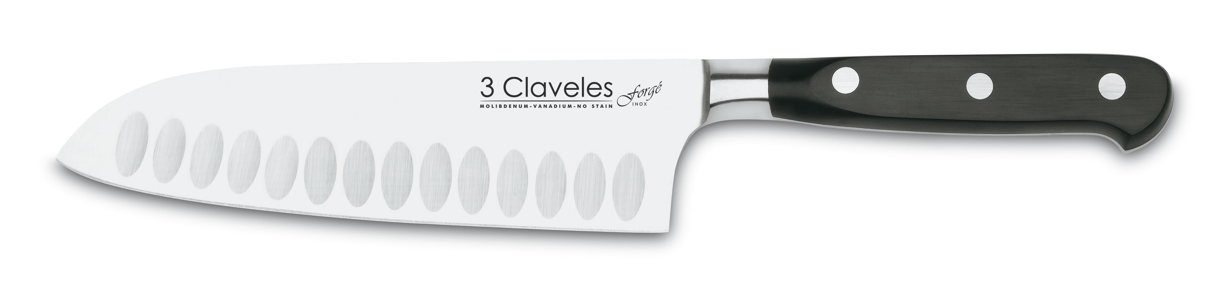 Cuchillo Santoku Alveolado de 3 Claveles Forgé