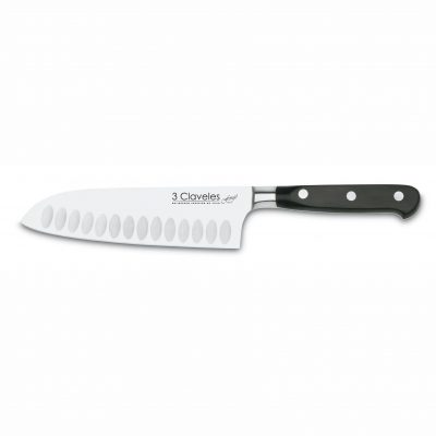 Cuchillalia - 3 Claveles Forgé 1565 - Cuchillo Santoku Alveolado 17cm