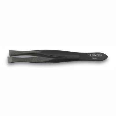 Pinza de Depilar Ancha Negra 8cm - 3 Claveles 12217 - Cuchillalia