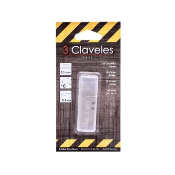 Frontal del blister de las cuchillas de recambio para cutter – 3 Claveles 238