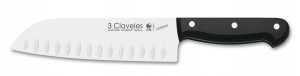 Cuchillo Santoku Alveolado 18cm 7" Línea UNIBLOCK - 3 Claveles 01124