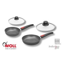 Lote 2 Sartenes de Titanio Woll de 20 y 24 cm (1520ILB y 1524ILB) y 2 tapas (S20M y S24M) - Induction Line - Cuchillalia