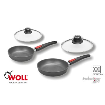 Lote 2 Sartenes de Titanio Woll de 20 y 24 cm (1520ILB y 1524ILB) y 2 tapas (S20M y S24M) – Induction Line – Cuchillalia