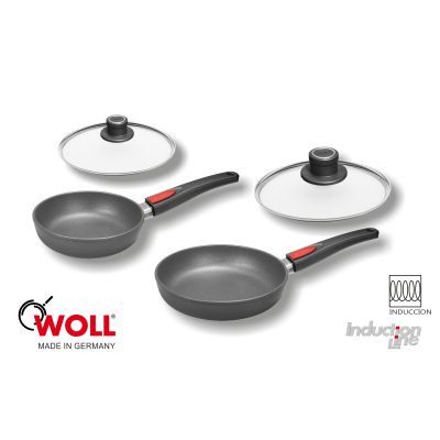 Lote 2 Sartenes de Titanio Woll de 20 y 24 cm (1520ILB y 1524ILB) y 2 tapas (S20M y S24M) - Induction Line - Cuchillalia