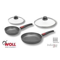 Lote 2 Sartenes de Titanio Woll de 20 y 28 cm (1520ILB y 1528ILB) y 2 tapas (S20M y S28M) - Induction Line - Cuchillalia