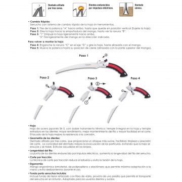 Serrucho para Poda Hoja Curva 30cm – 3 Claveles 331