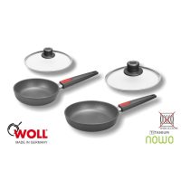 Lote 2 Sartenes de Titanio Woll de 20 y 24 cm (1520N y 1524N) y 2 tapas (S20M y S24M) - TITANIUM NOWO - Cuchillalia