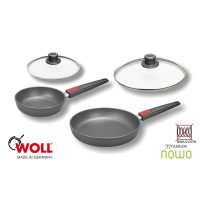 Lote 2 Sartenes de Titanio Woll de 20 y 28 cm (1520N y 1528N) y 2 tapas (S20M y S28M) - TITANIUM NOWO - Cuchillalia