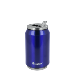 Lata Isotérmica color Azul de 330 ml con boquilla abatible - Metaltex 899771