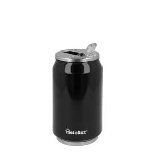 Lata Isotérmica color Negra de 330 ml con boquilla abatible - Metaltex 899771