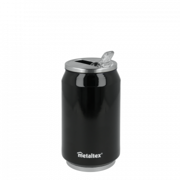Lata Isotérmica color Negra de 330 ml con boquilla abatible – Metaltex 899771