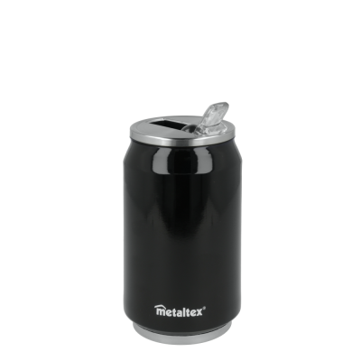 Lata Isotérmica color Negra de 330 ml con boquilla abatible - Metaltex 899771