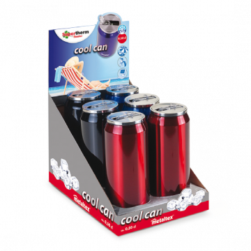 Display Lata Isotérmica de 500 ml con boquilla abatible colores Azul, Negra y Rojo – Metaltex 899772