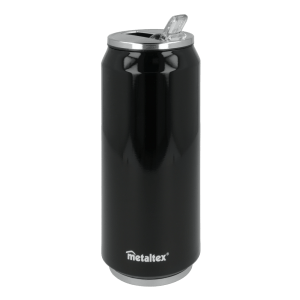 Lata Isotérmica color Negra de 500 ml con boquilla abatible - Metaltex 899772