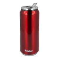 Lata Isotérmica color Roja de 500 ml con boquilla abatible - Metaltex 899772