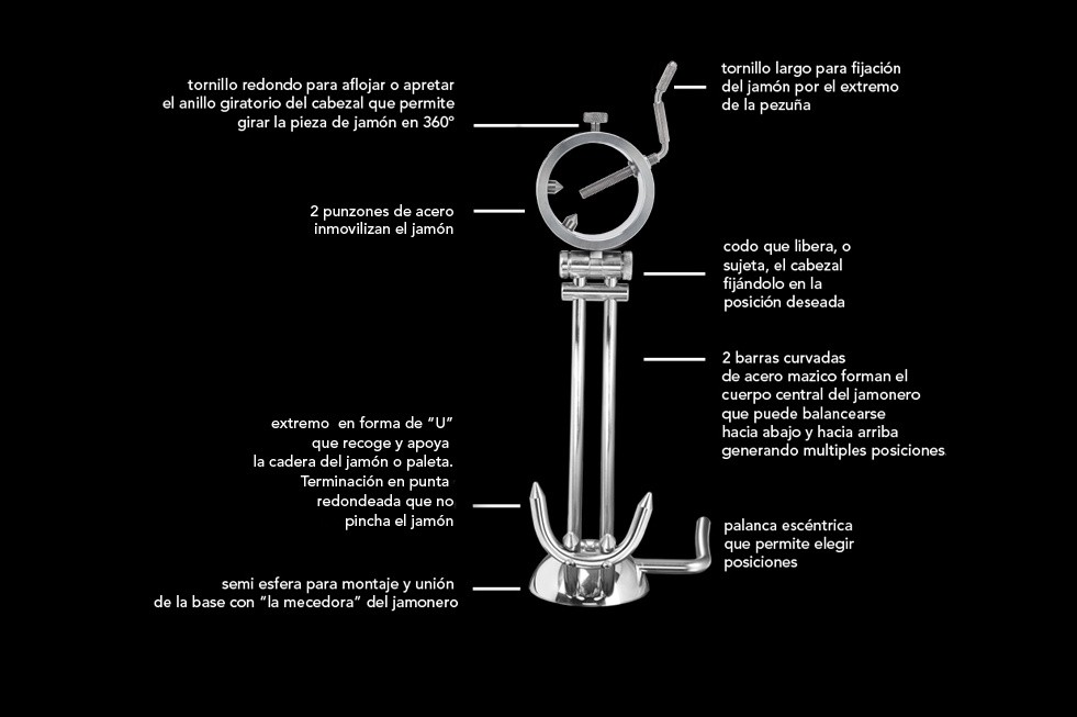 Soporte jamonero Afinox Primus PR-GN de granito negro