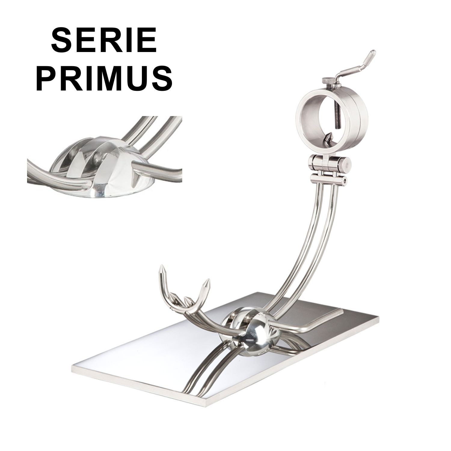 Soporte jamonero Afinox Primus PR-AB de acero inoxidable brillo espejo