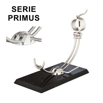 Soporte jamonero Afinox Serie PRIMUS “PR-SN” con base de Silestone Negro Estelar y cabezal giratorio