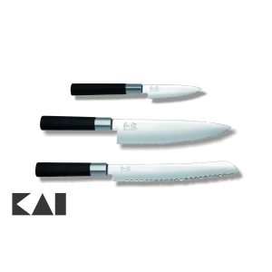 Lote de 3 cuchillos KAI Wasabi Black Mondador KAI 6710P Chef KAI 6720C Panero KAI 6723B