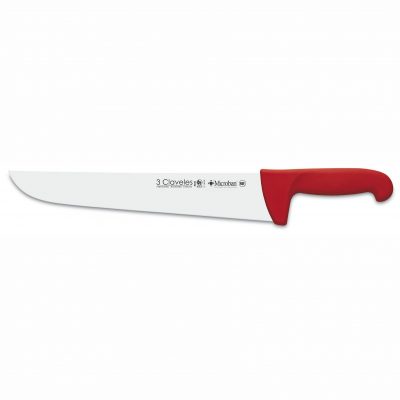 3 Claveles 8040 - Cuchillo-Carnicero - Mango Proflex Rojo - 30 cm