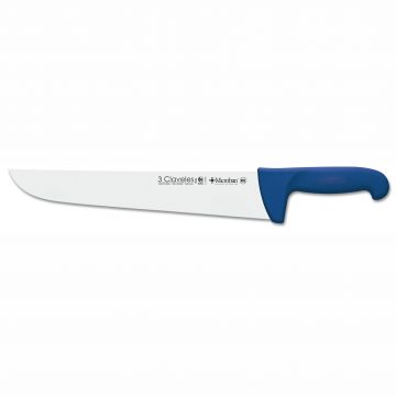 3 Claveles 8056 – Cuchillo-Carnicero – Mango Proflex Azul – 30 cm