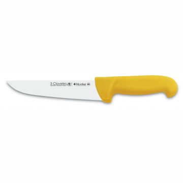 3 Claveles 8061 – Cuchillo-Carnicero – Mango Proflex Amarillo – 18 cm