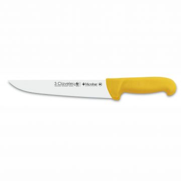 3 Claveles 8064 – Cuchillo-Carnicero – Mango Proflex Amarillo – 26 cm