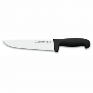 Cuchillo de Carnicero 3 Claveles 1283 de 18 cm con mango negro de polipropileno esterilizable a 135ºC