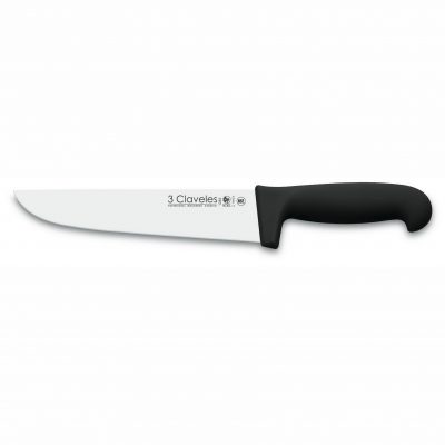 Cuchillo de Carnicero 3 Claveles 1283 de 18 cm con mango negro de polipropileno esterilizable a 135ºC