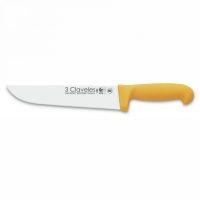 Cuchillo de Carnicero 3 Claveles 1384 de 20 cm con mango amarillo de polipropileno esterilizable a 135ºC