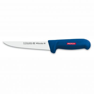 3 Claveles 8157 - Cuchillo Deshuesar Ancho PROFLEX 15cm - Mango Azul