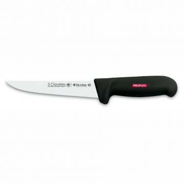 3 Claveles 8164 – Cuchillo Deshuesar Ancho PROFLEX 18cm – Mango Negro