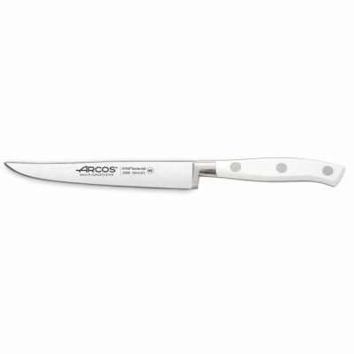 Cuchillalia - Arcos Riviera 230524 - Cuchillo chuletero de 130mm de mango BLANCO