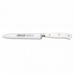 Cuchillalia - Arcos Riviera 232024 - Cuchillo tomatero de 130mm mango BLANCO