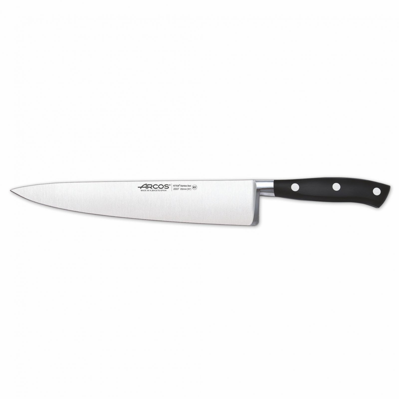 Cuchillo Jamonero alveolado Arcos Riviera 25 cm negro - Ganivetería Roca