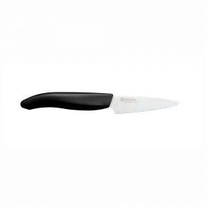 Cuchillalia - KYOCERA FK-075WH-BK - Cuchillo Mondador de cerámica de 75 mm - Mango Negro - Hoja Blanca