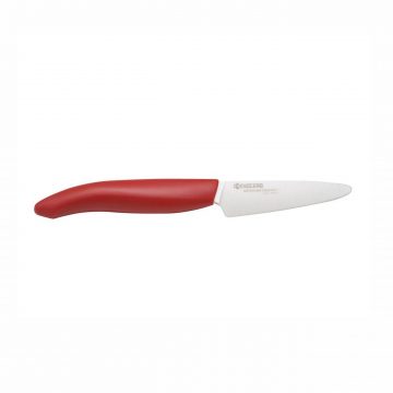 Cuchillalia – KYOCERA FK-075WH-RD – Cuchillo Mondador de cerámica de 75 mm – Mango Rojo – Hoja Blanca