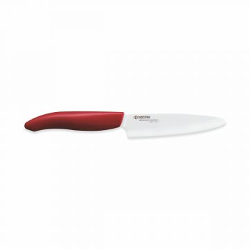 Cuchillalia – KYOCERA FK-110WH-RD – Cuchillo Office/Universal de cerámica de 110 mm – Mango Rojo – Hoja Blanca