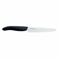 Cuchillalia - KYOCERA FK-125WH-BK - Cuchillo para Tomate de cerámica de 125 mm - Mango Negro - Hoja Blanca